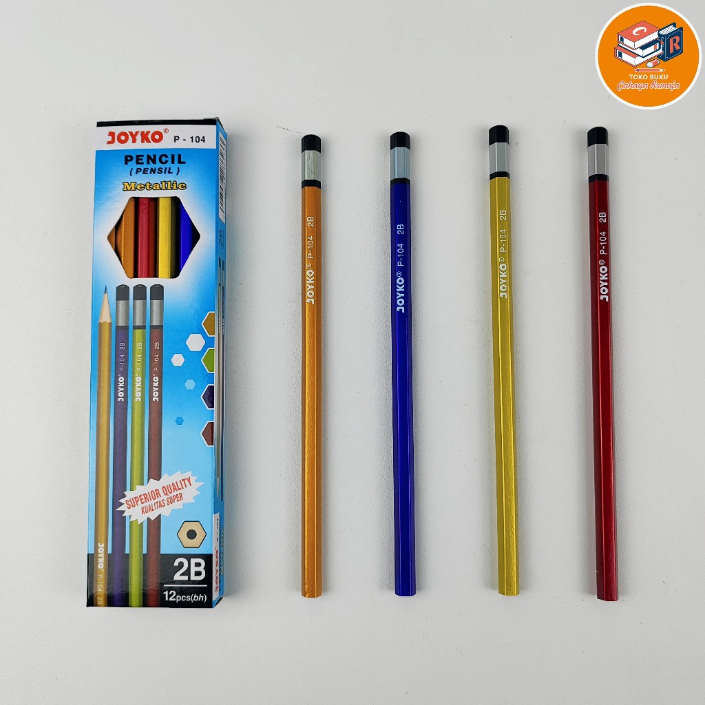 

Pensil Joyko 2B Metallic Satuan Pencil Kayu Superior Quality P-104
