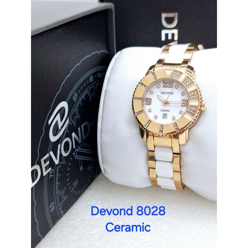 New Stok ✅ JAM TANGAN WANITA DEVOND RANTAI CERAMIC STEEL FREE BOX ORIGINAL