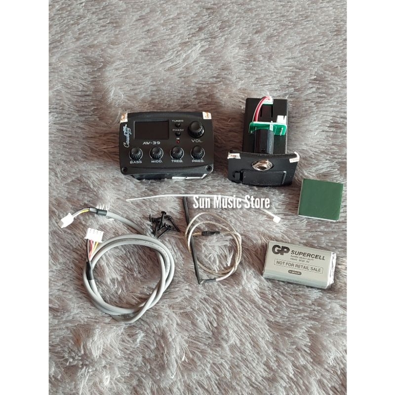 Preamp Gitar Akustik Original Cowboy AW39 Digital Tuner - Preamp Cowboy AW 39