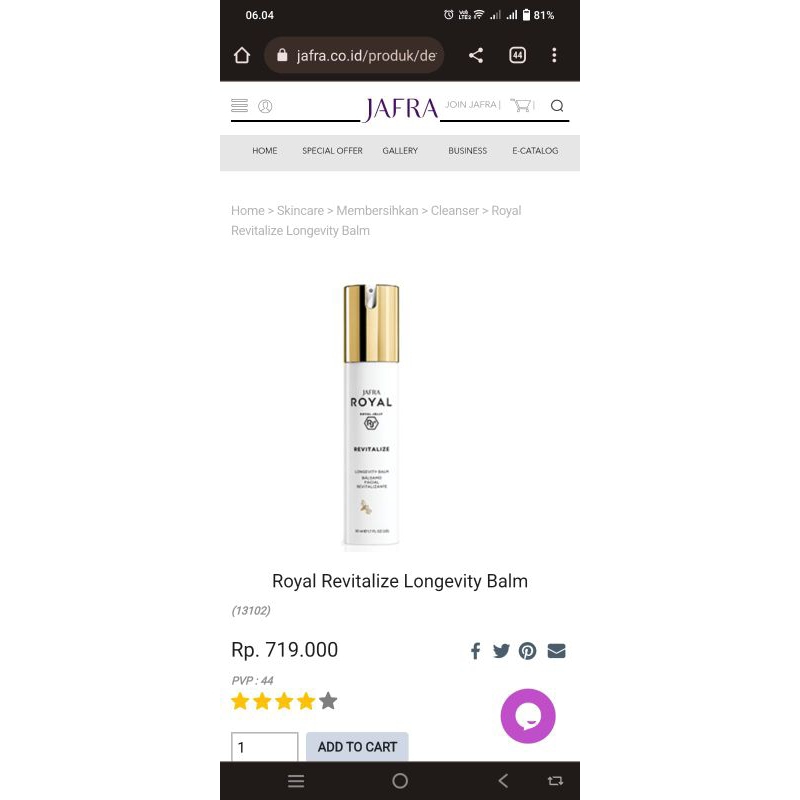 jafra royal revitalize longevity balm