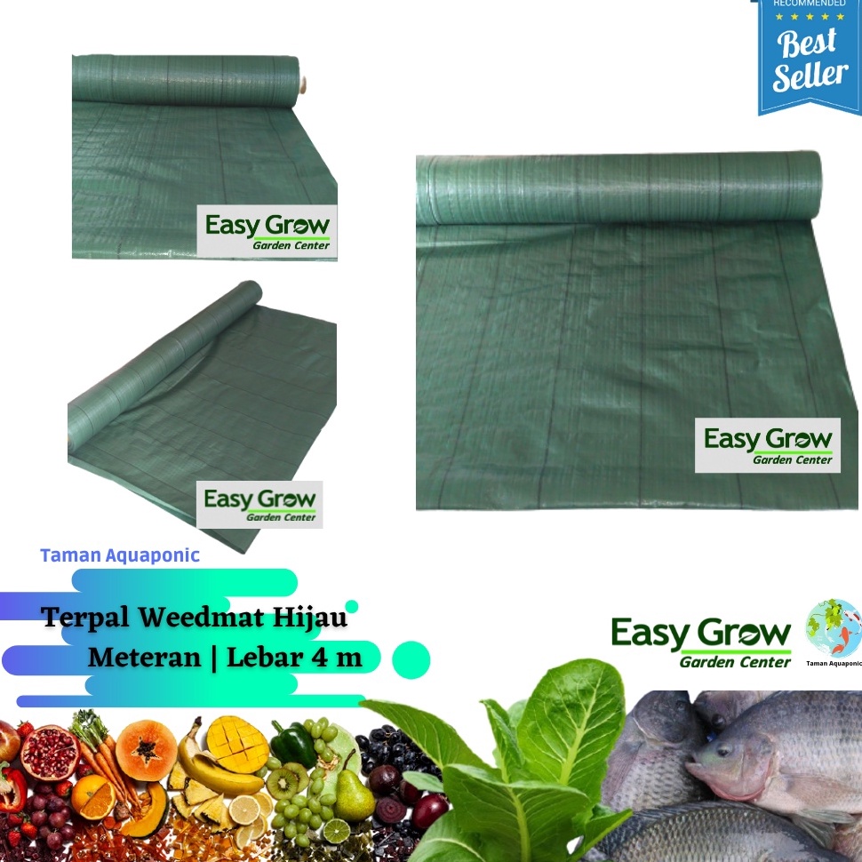 Wow Murah Meriah Weedmat Control Mulsa Anti Rumput Easy Grow Lebar 4 Meter Warna Hijau