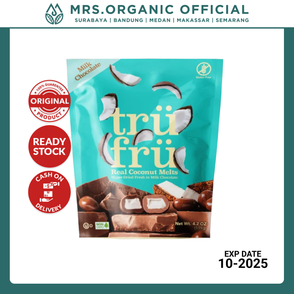 

Cemilan Kelapa Asli Lapis Krim Coklat Hitam Snack Cokelat Trufru Milk Chocolate Real Coconut Melts 119 gr