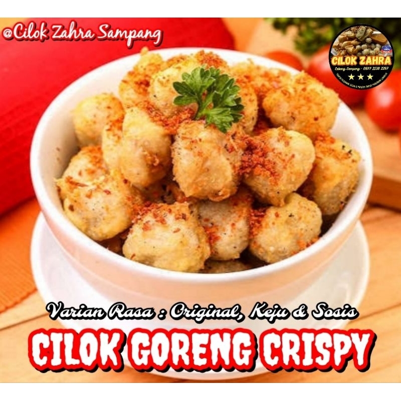 

Cilok Goreng Crispy 3 Varian Rasa Dengan Variasi Sambal Kacang, Petis & Saos