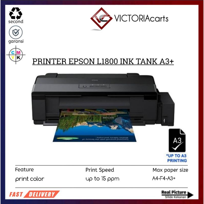 Printer Epson L1800 ink tank A3+ second murah