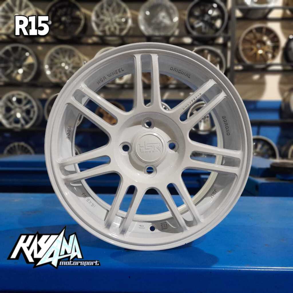 Velg Rpf1 R15 Buat Jazz Brio Mobilio Yaris Velg Mobil Original Hsr R15 Boon Boroko 04 White
