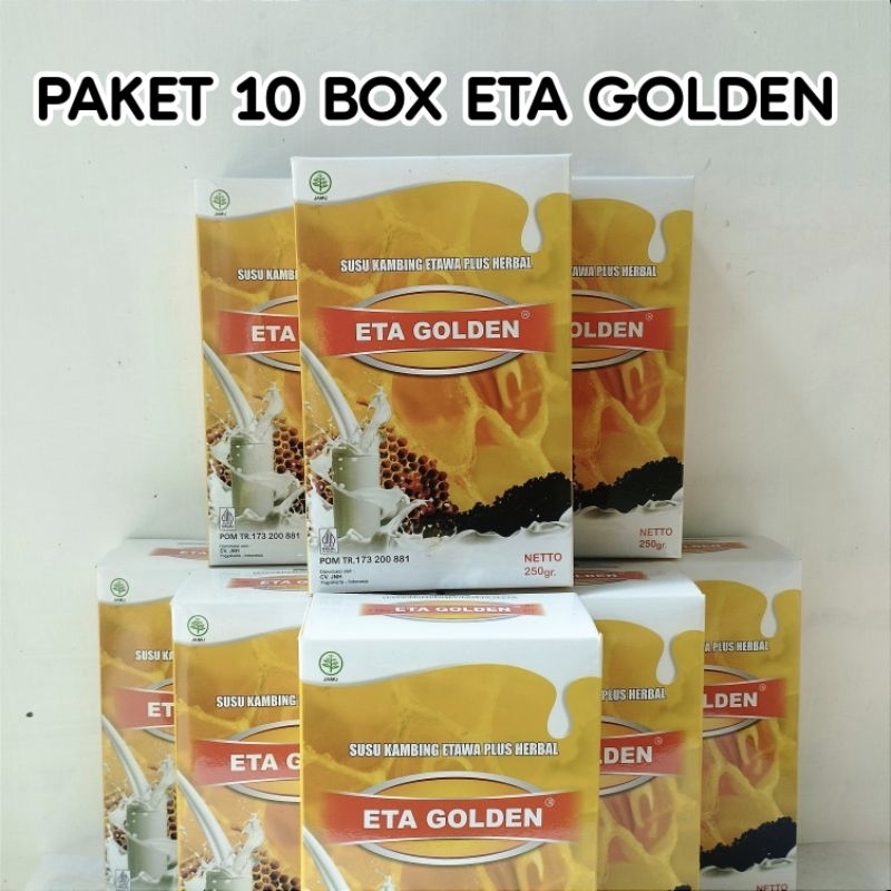 

ETA GOLDEN PAKET 10 BOX SUSU KAMBING ETAWA PLUS PROPOLIS DAN HABBATUSSAUDA