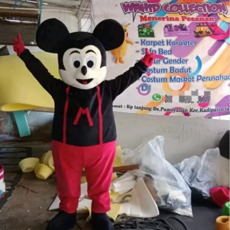 Kostum Badut Mickey Mouse  Tali  Merah