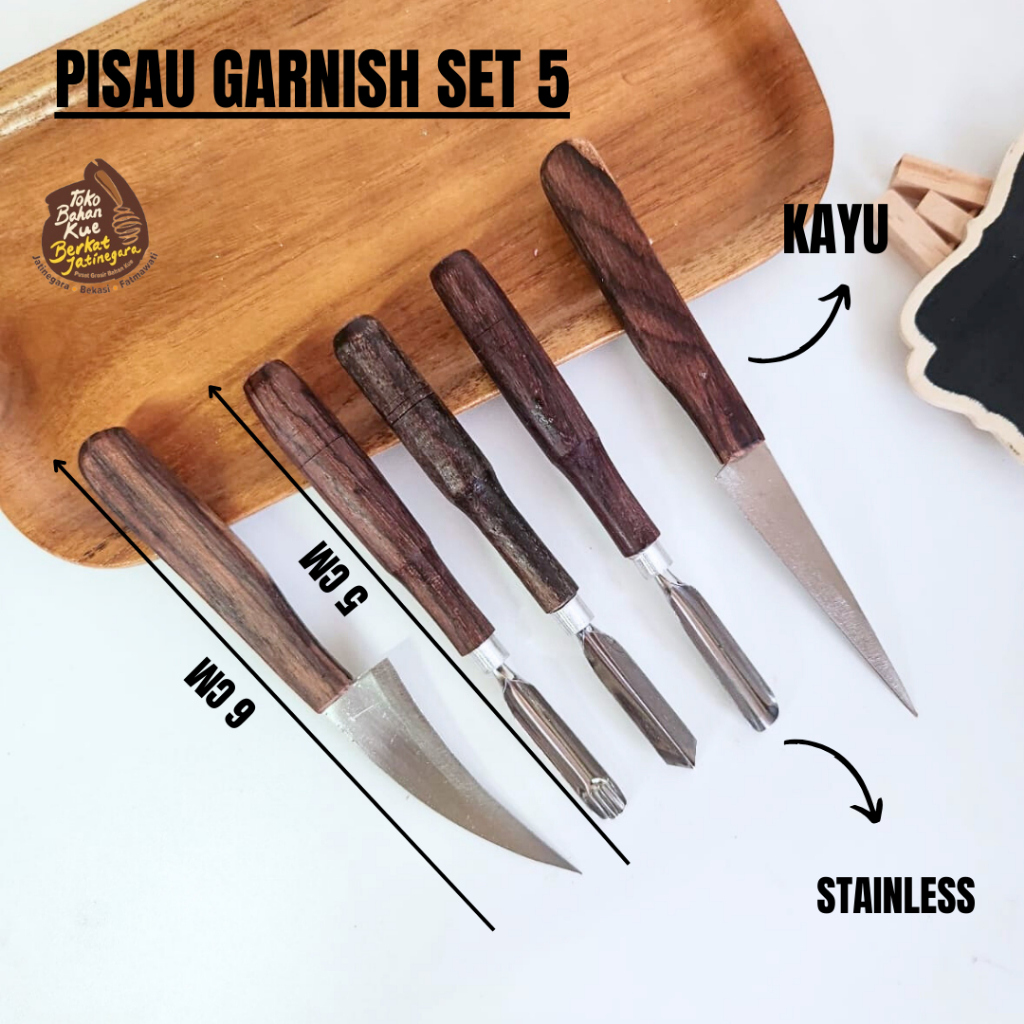 

PISAU UKIR BUAH DAN SAYUR TUMPENG / PISAU GARNISH SET 5 ANTI KARAT / PISAU CARVING JunDW