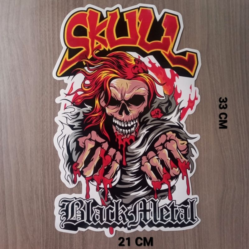 

STIKER TENGKORAK / SKULL BLACK METAL UKURAN BESAR