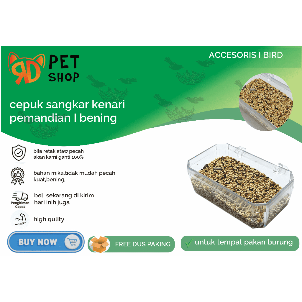 CEPUK TEMPAT WADAH PAKAN BURUNG KENARI | CEPUK TEMPAT PEMANDIAN BURUNG KENARI