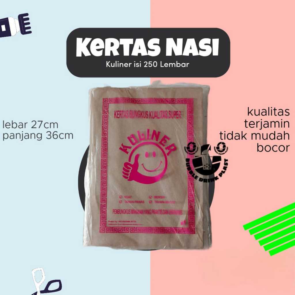 Kertas Bungkus Nasi Coklat Warteg Nasi Uduk isi 250 Lembar