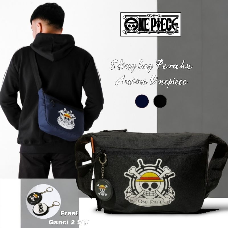 Sling bag Anime One Piece Free Gantungan Kunci