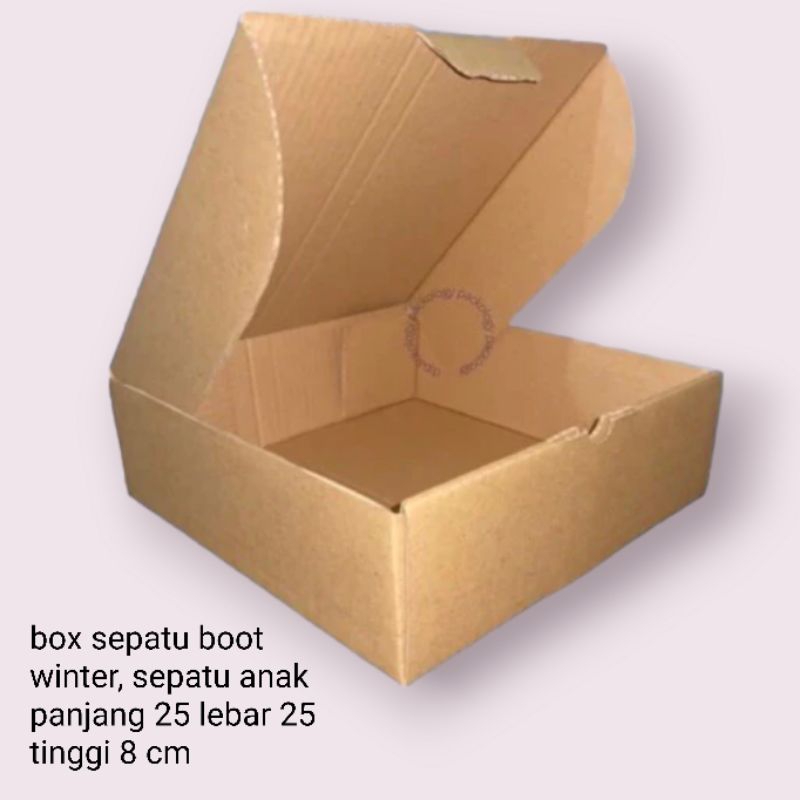 

box sepatu boot winter, sepatu anak panjang 25 lebar 25 tinggi 8 cm