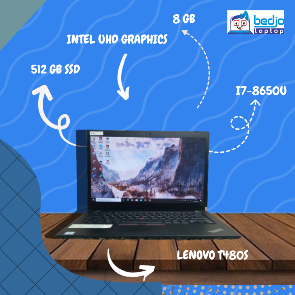 PALING DICARI, Beli laptop bekas, Laptop Lenovo, LENOVO T480S,  I7-8650U