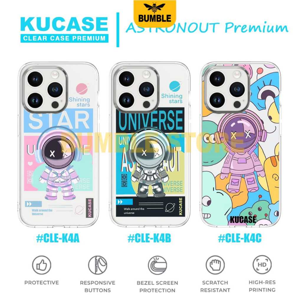 Bumble - Case Gambar CLE-K4 Clear Case Asronot Oppo Reno 8 5g Oppo Reno 8 Pro Oppo Reno 8 Pro Plus O