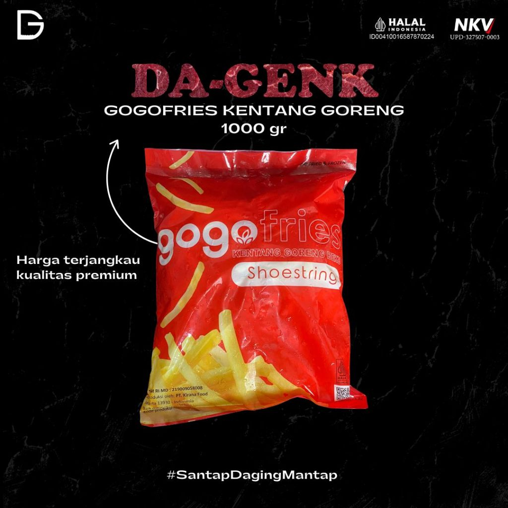 

KENTANG GORENG/FRENCH FRIES GOGO SHOESTRING 1 KG TERMURAH