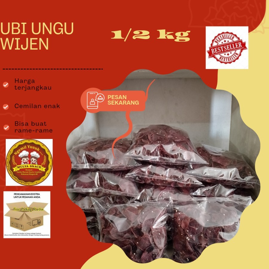 

Kripik ubi ungu 1/2kg / Kripik ubi ungu 500gr