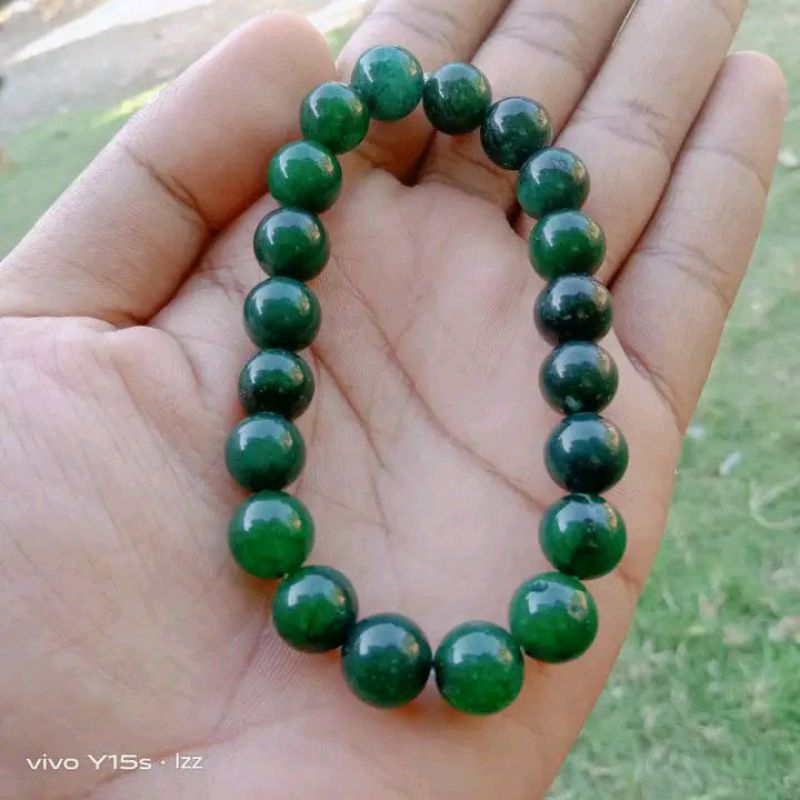 Gelang batu giok tembus pandang cocok untuk pria maupun wanita