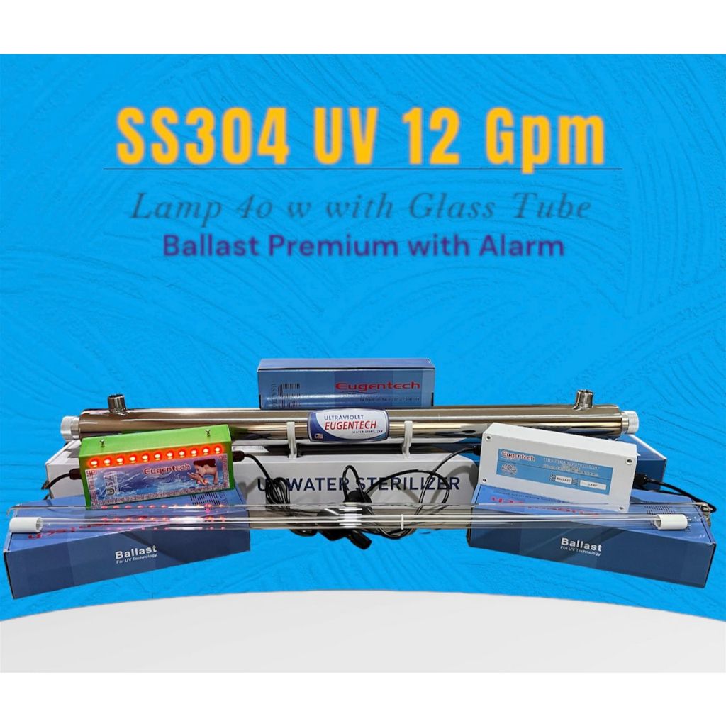 Lampu UV WATER STERILIZER 12 GPM / 40W STAINLESS STEEL - BALLAST KEDIP UNTUK DEPOT AIR