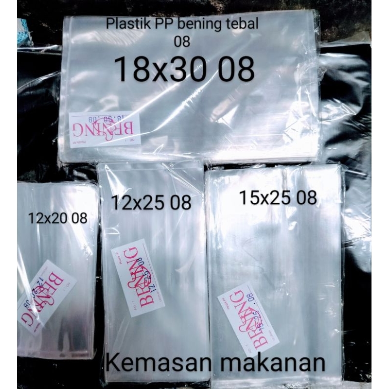 PLASTIK PP BENING TEBAL 08 KEMASAN MAKANAN