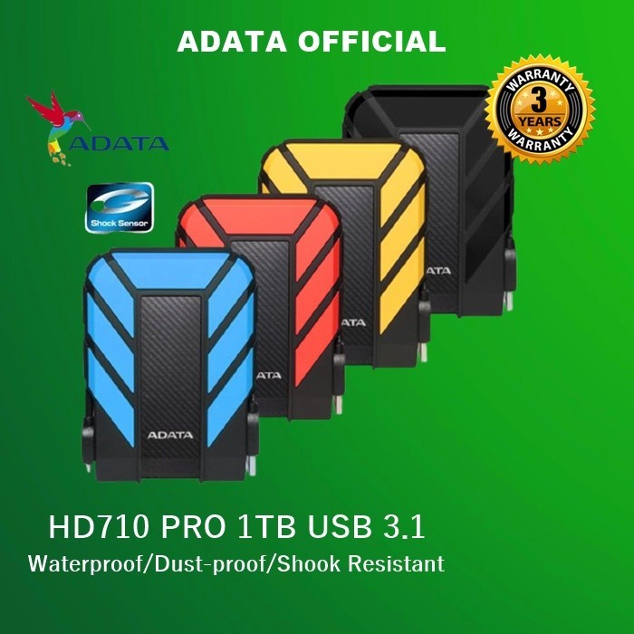 Adata HD710 Pro 1TB : Hardisk Eksternal External Antishock Waterproof