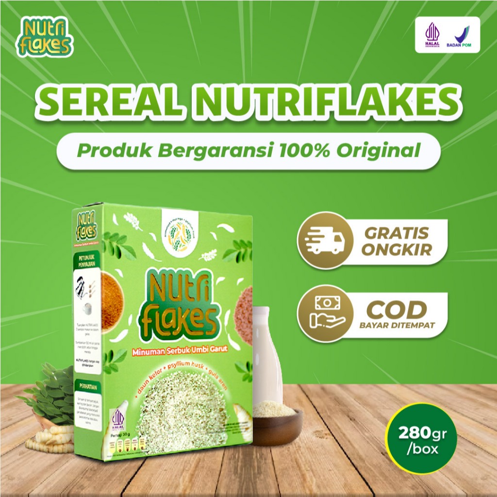 

Nutriflakes Sereal Umbi Garut Solusi Asam Lambung 1 Box Kolelsi INGATKAN DISKON