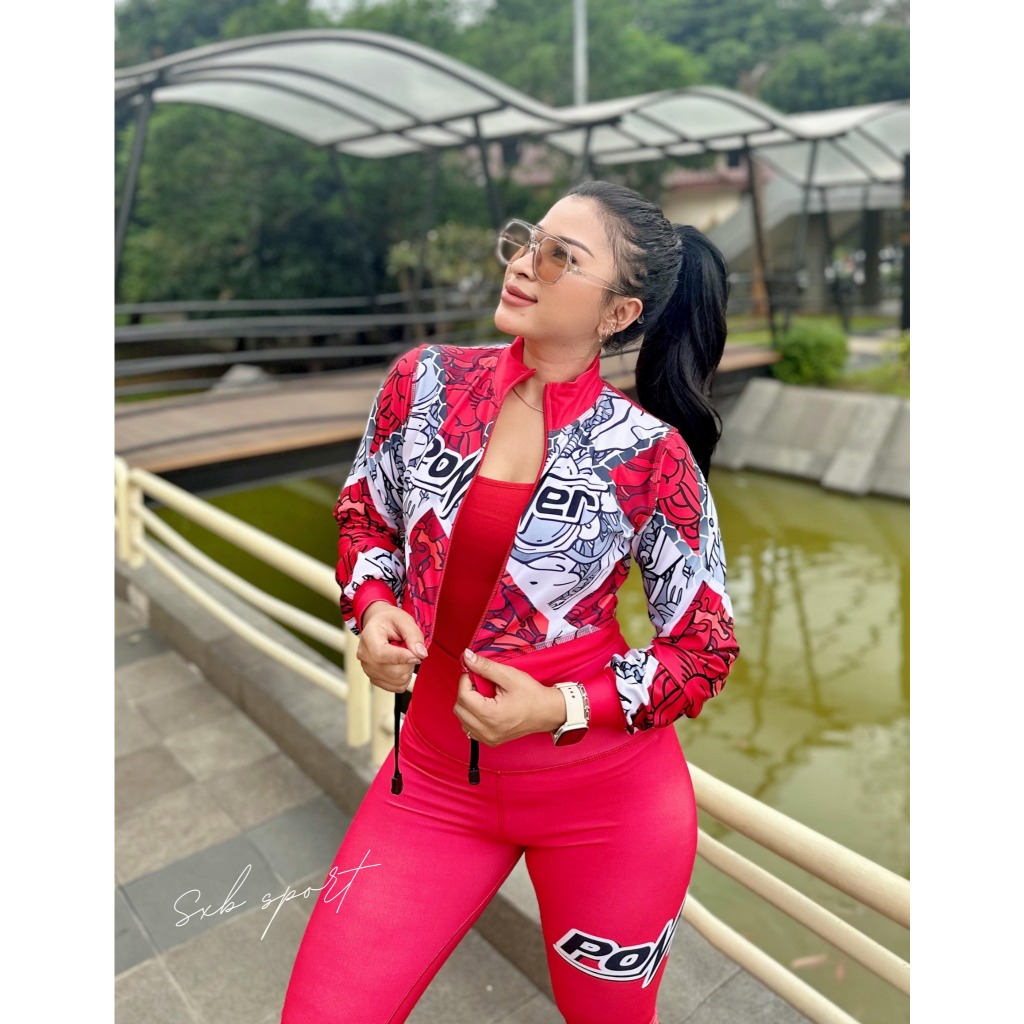 BAJU OLAHRAGA SENAM SXB POWER ACTIVE FIFTEEN JACKET CROP AND LEGGING