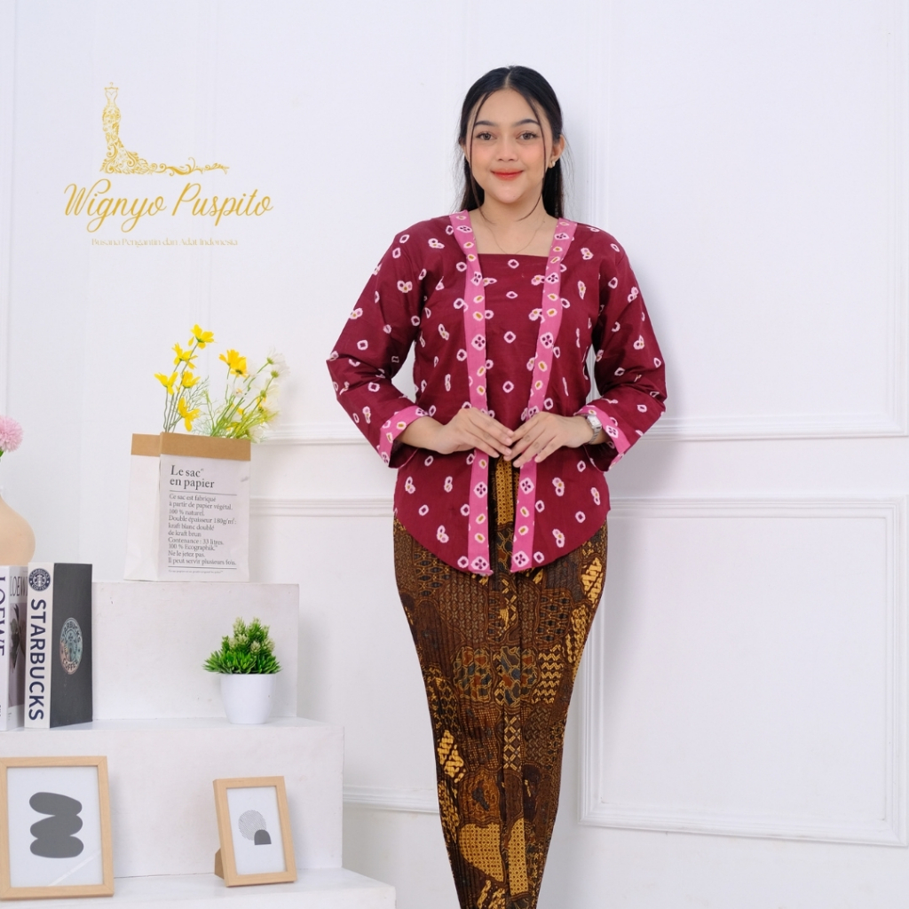 ATASAN KEBAYA KUTUBARU MOTIF JUMPUTAN