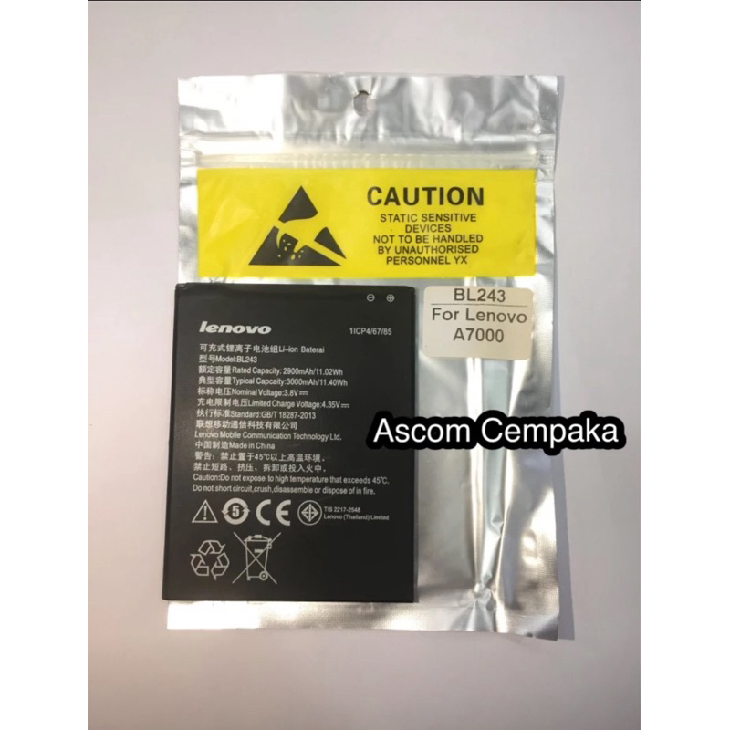 Baterai lenovo A7000 BL-243 Original