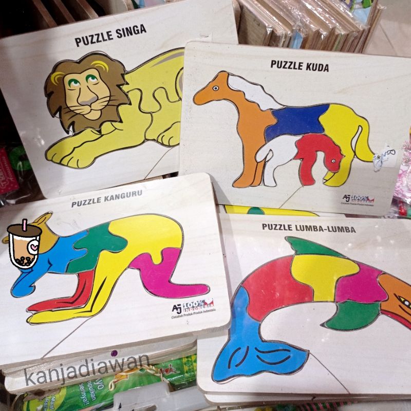 Puzzle Edukasi Puzzle Kayu Hewan Mainan Edukasi