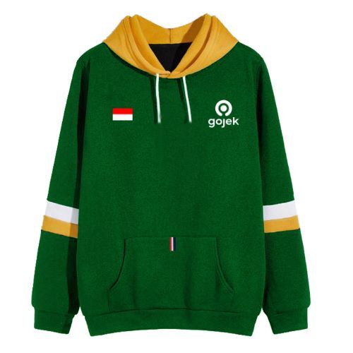 Jaket Hoodie Sweater Gojek Terbaru Bahan Katun /Sweater Kupluk Gojek Ojek Online /Jaket Go jek Terba