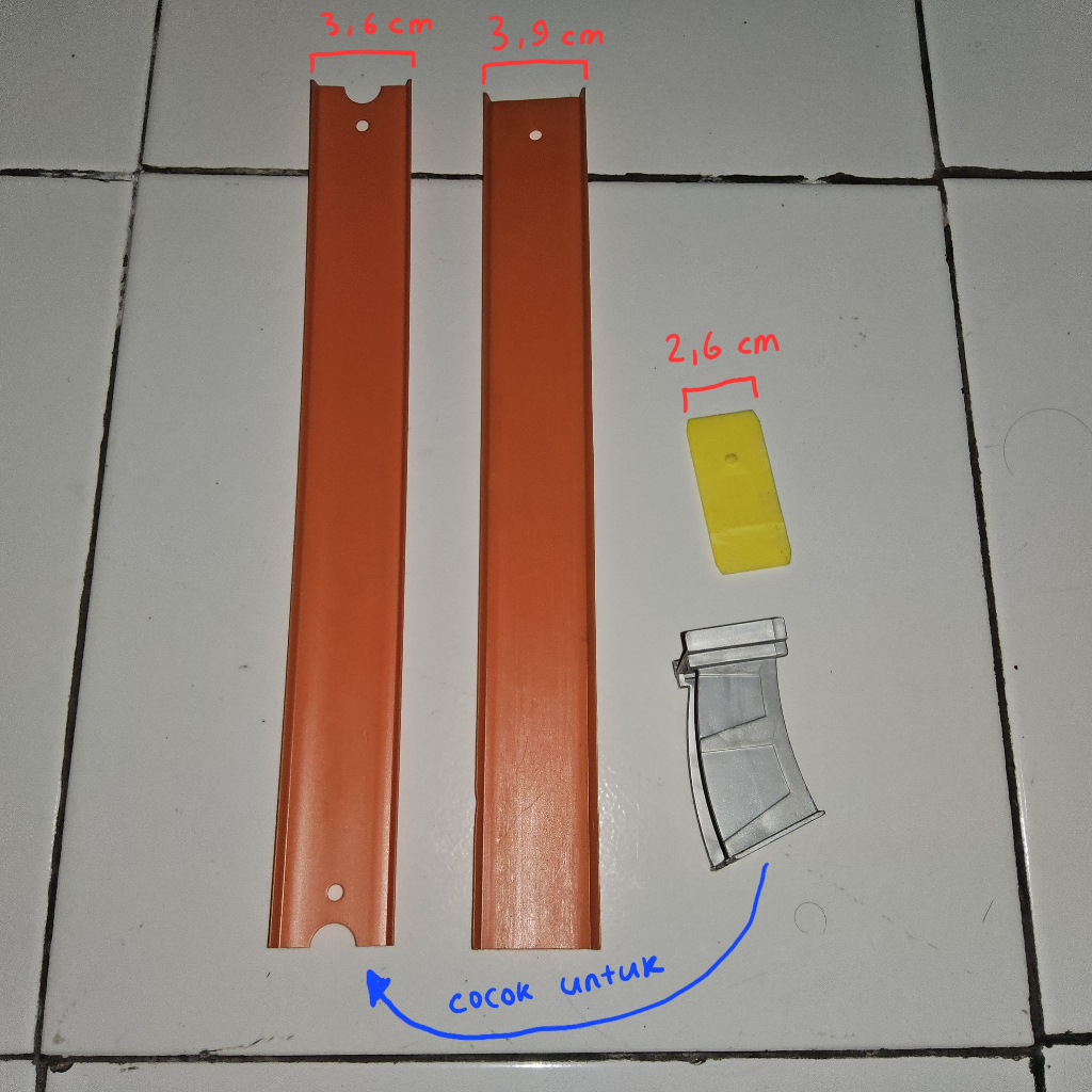 Berbagai Bagian Track Hot Wheels (jalan, connector jalan, Pembuat kemiringan jalan)