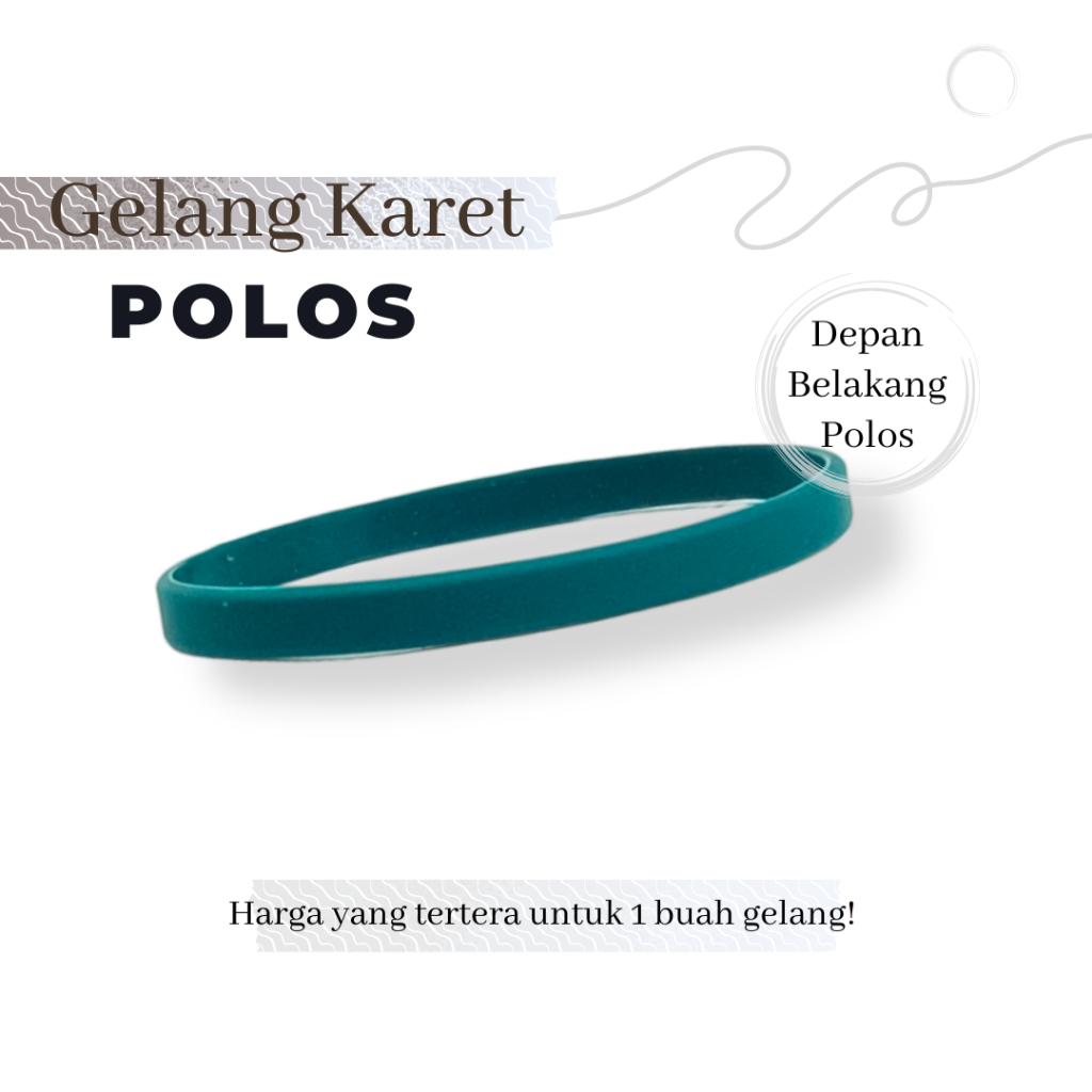 Gelang Karet Pria Distro Warna Polos Bracelet Rubber Kasual Sport Hype