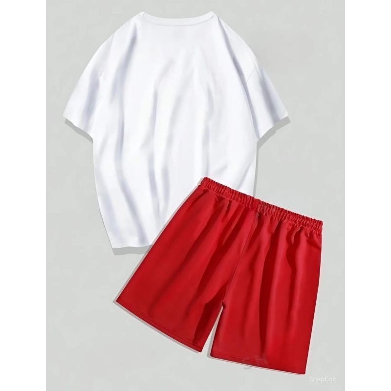 Hot Deals Setelan Pria 1 Set Celana Pendek Baju Setelan Kaos Pria Korean Baju Distro Pria