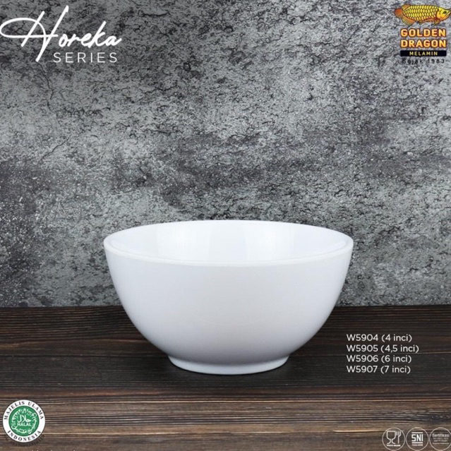 Mangkuk Putih Melamine Horeka Series Golden Dragon