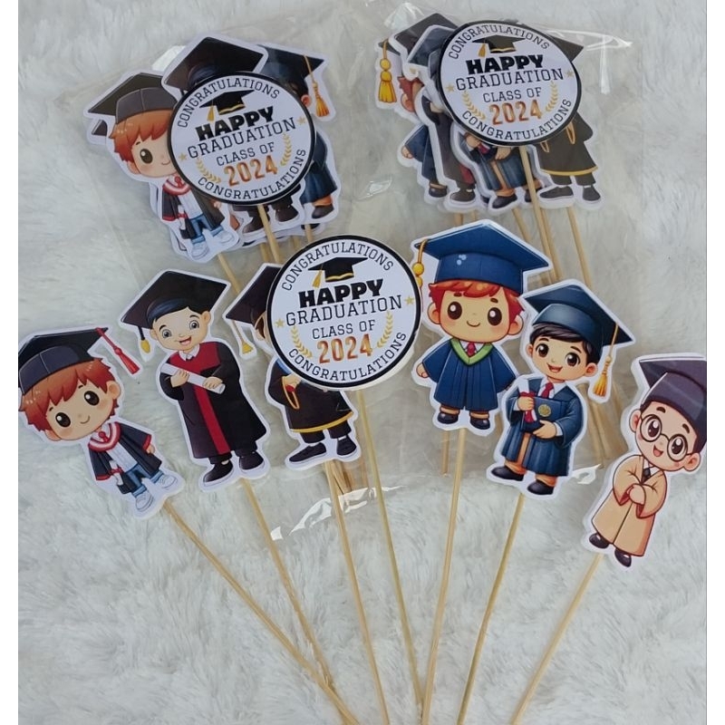 topper bucket/topper wisuda karakter cewek & cowok