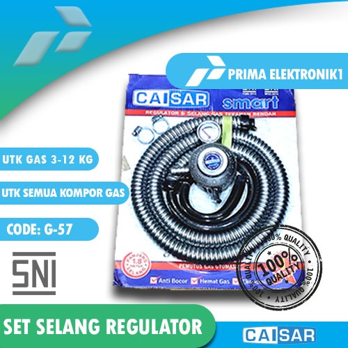 CAISAR PREMIUM Selang Paket Regulator Cocok Utk Tabung Ga 3kg 12kg Bright Gas PE 1