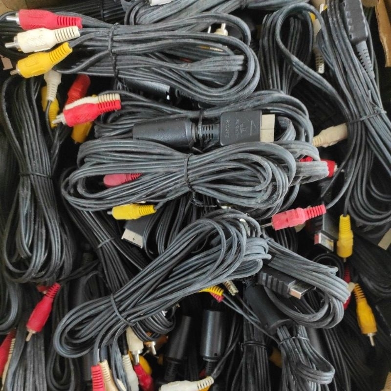 Kabel cabel AV PS2 PS3 Second Bekas Murah Paketan Mesin