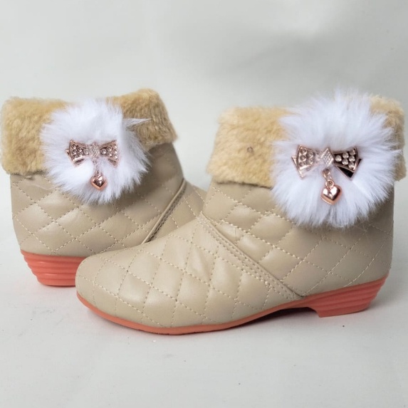 KODE L19Y sepatu boot anak perempuan bahan sintetis yang tahan lamasepatu boot hangat untuk musim di