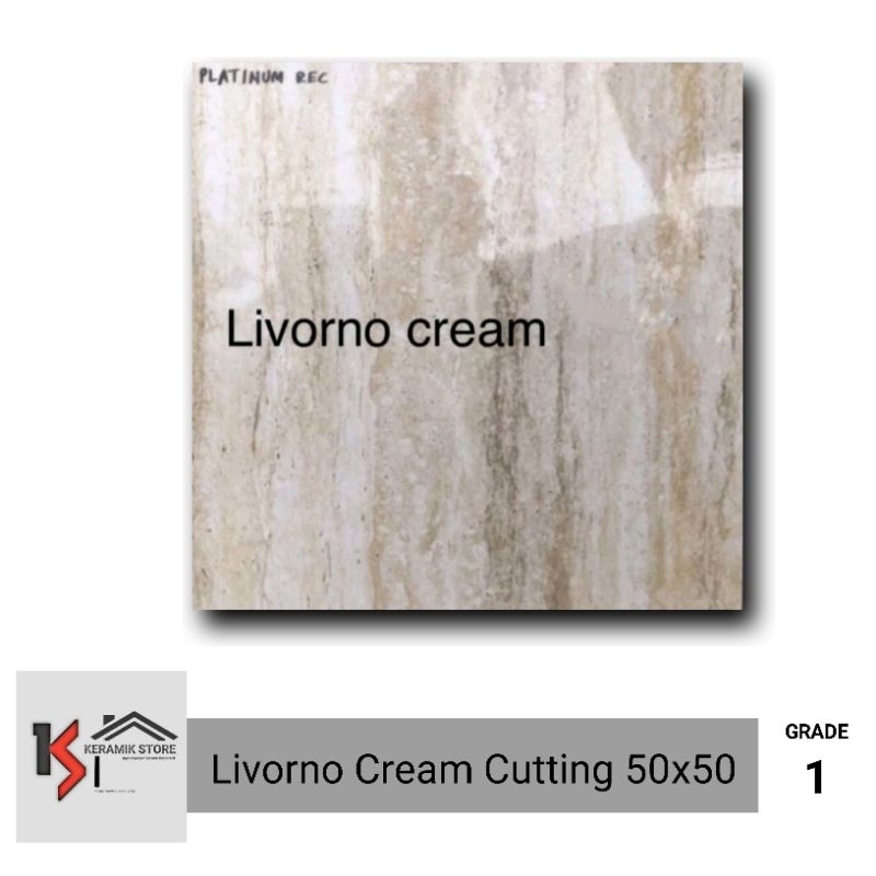 Keramik Lantai Cream Salur 50x50 Cutting (Glossy)/ Keramik Ukuran 50x50/ Keramik Cutting/ Keramik Ru