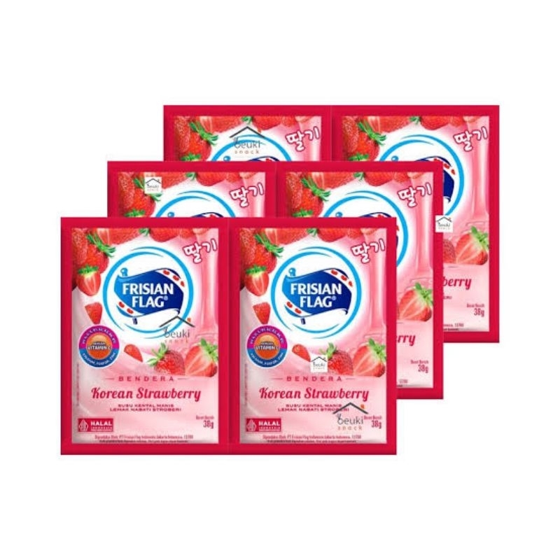 

susu bendera sachet korean strawberrry || susu frisian flag sachet korean strawberry 38gr