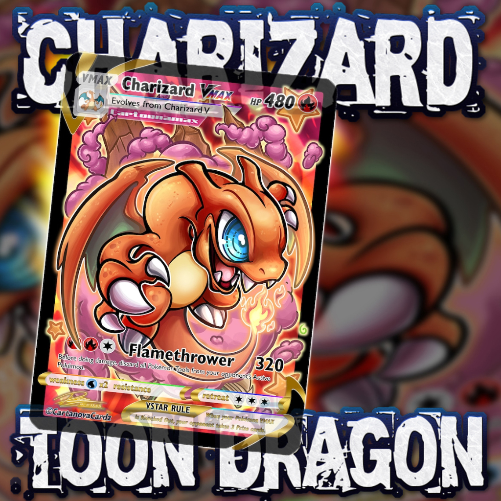 KARTU POKEMON TCG HOLOGRAM SPECIAL (VMAX) - CHARIZARD TOON DRAGON