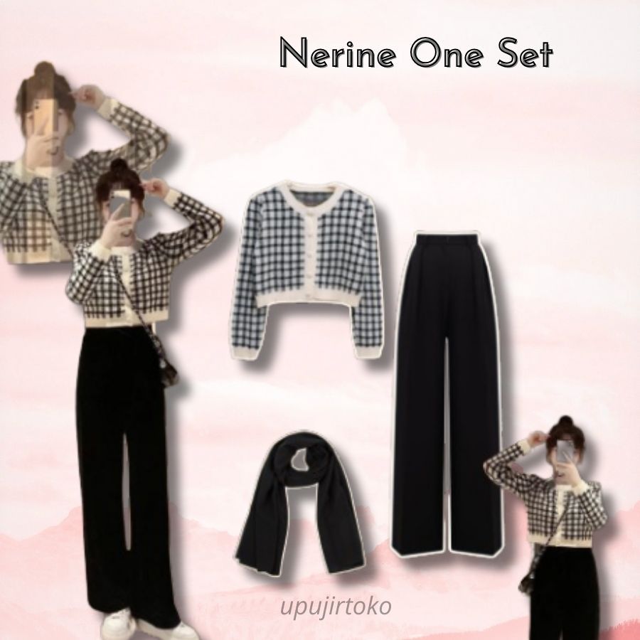 Nerine Set | One Set Wanita Kekinian | One Set Korean Style | Setelan Wanita Kekinian | Outfit Remaj