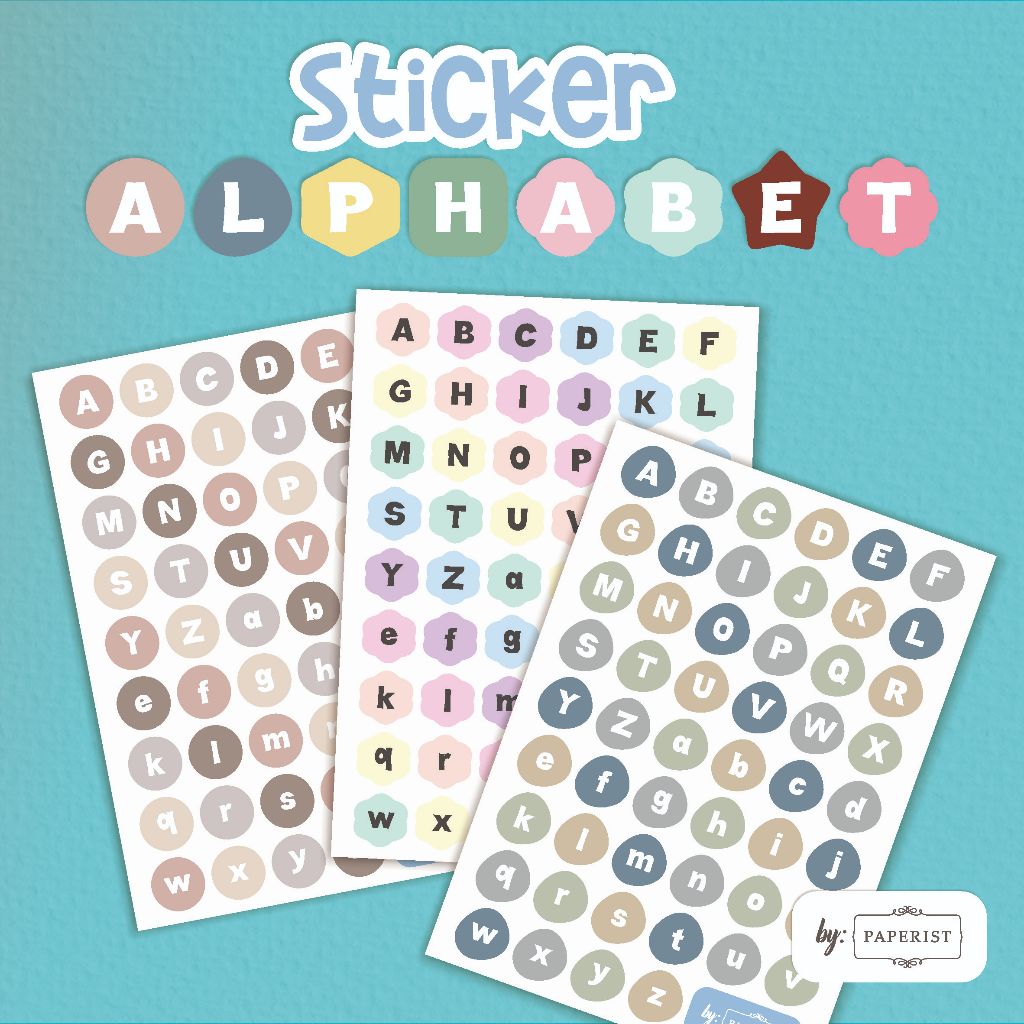 

STIKER ALPHABET / STIKER DECOR / STIKER HURUF / STICKER APHABET UKURAN A6