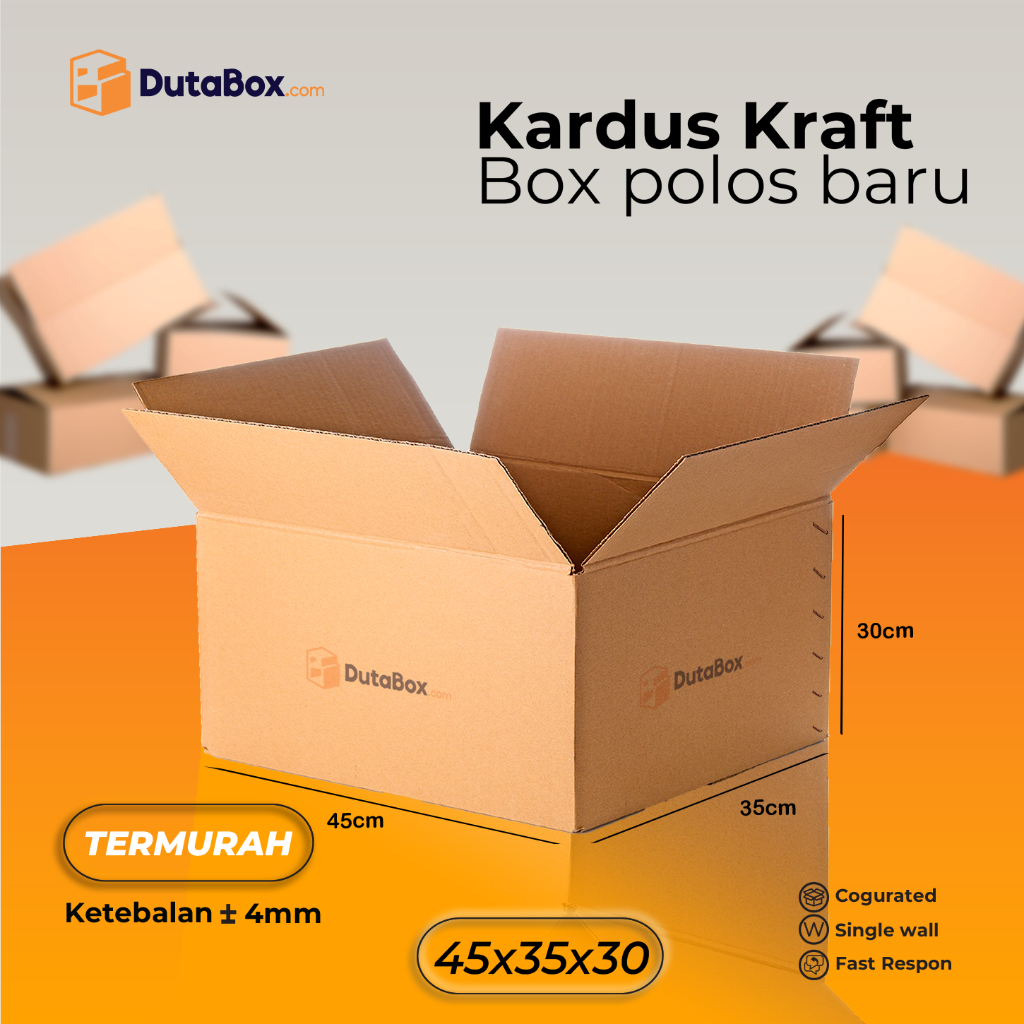 

Kardus Box Baru 45x35x30 ( Single Wall ) Kardus packing