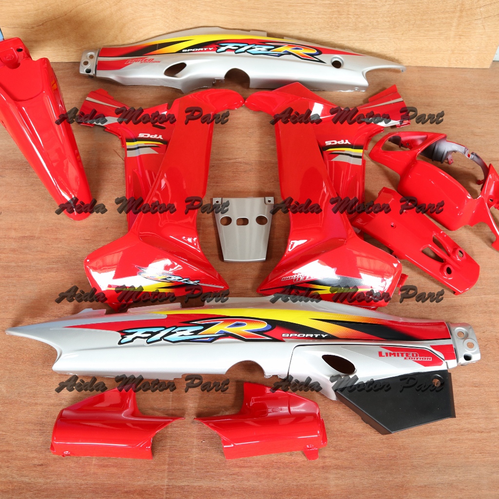 Cover Bodi Full Set Body Fizr Fiz R Limited Merah Silver
