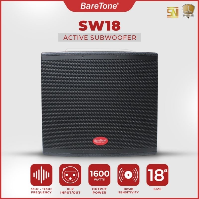 Subwoofer Speaker Aktif 18 Inch BareTone SW18 Original