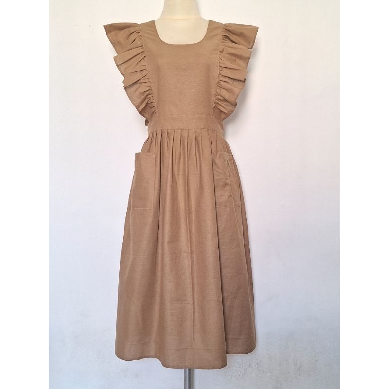 Ruffle Apron / Cottagecore Apron /Apron Linen / celemek korea / celemek jepang