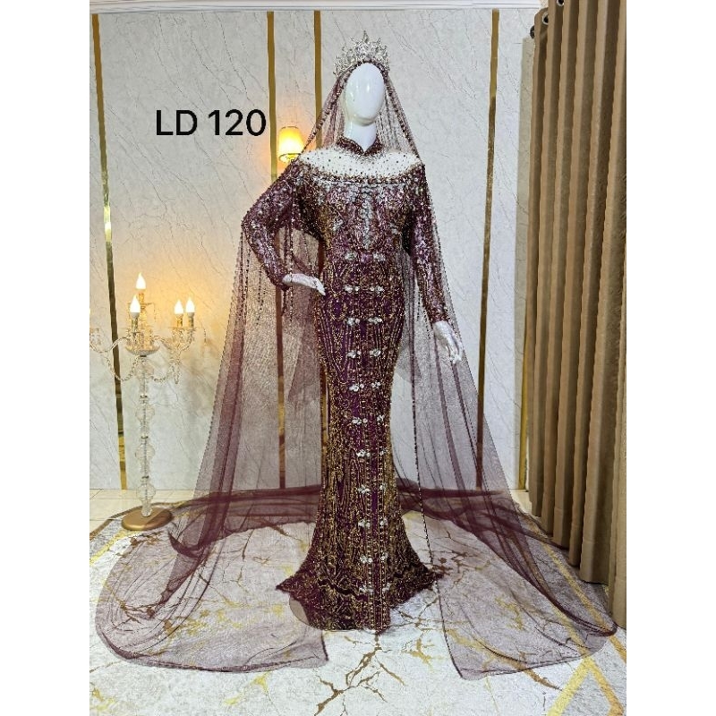 dress slim baju pengantin akad nikah/baju akad nikah modern//baju pengantin muslim terbaru