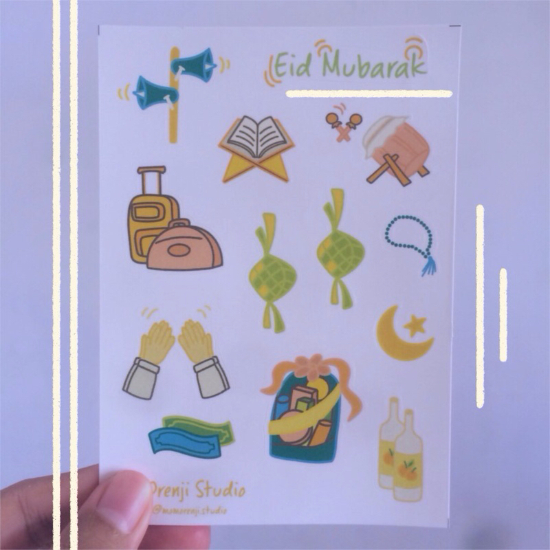 

momorenji - Stiker A6 Lembaran / Kiss Cut Sticker Sheets Stripes